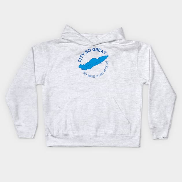 Erie! They named a Great Lake after us! Kids Hoodie by mbloomstine